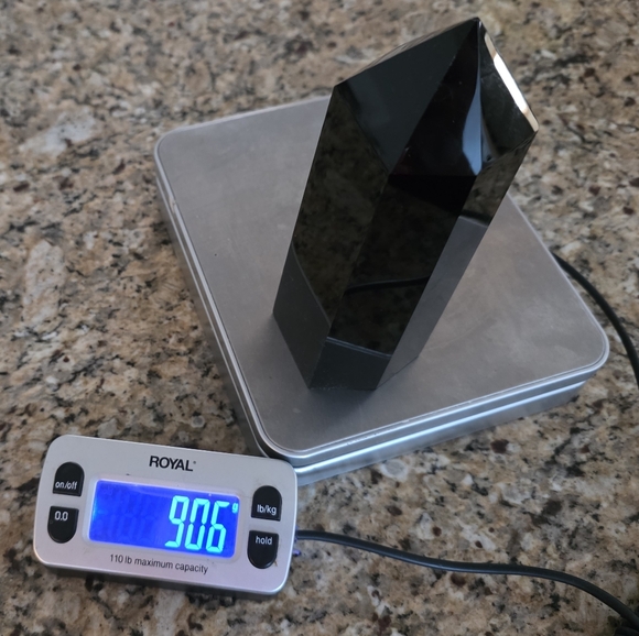 1.15LB 7" Natural Black Obsidian Obelisk Crystal Quartz Tower Point Energy| NEW - Picture 7 of 8